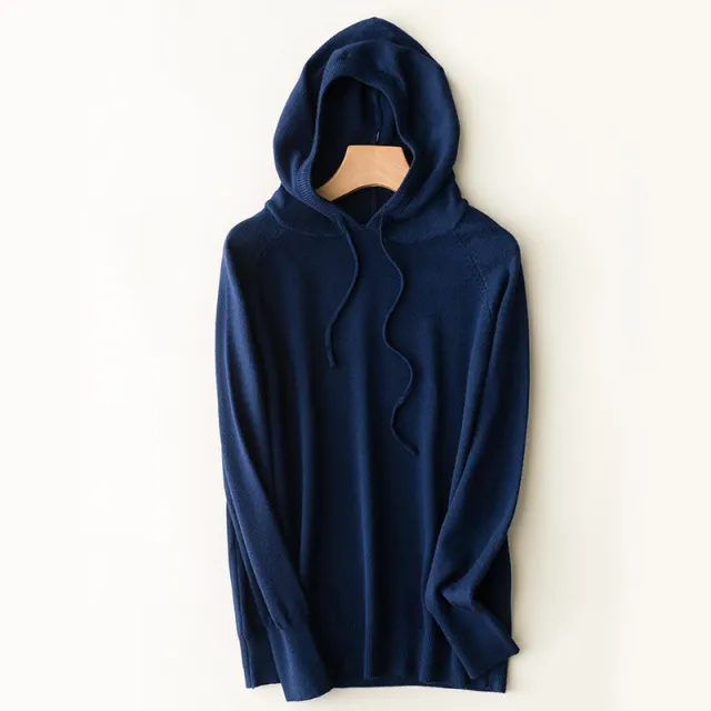 Spring and autumn hooded sweater women pullover Blue - Shop at LoveMi