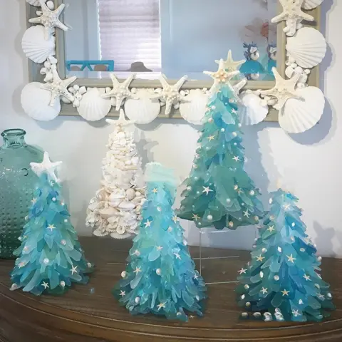DIY Christmas Decoration Blue Tree Glass Creative Unique