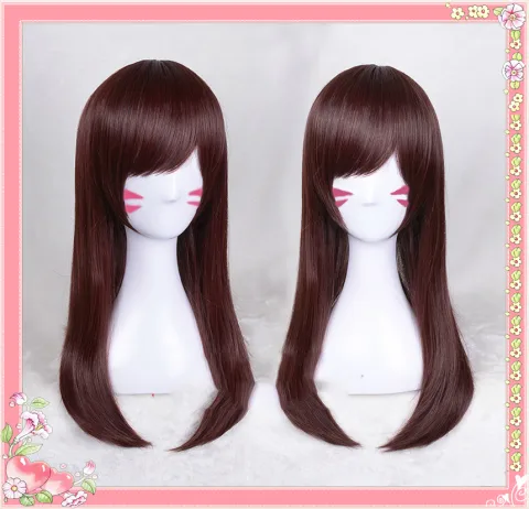 D.va DVA Songhana Chestnut Cosplay Wig