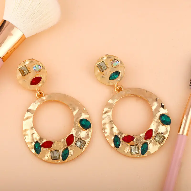 Creative large earrings alloy hollow circle jewelry