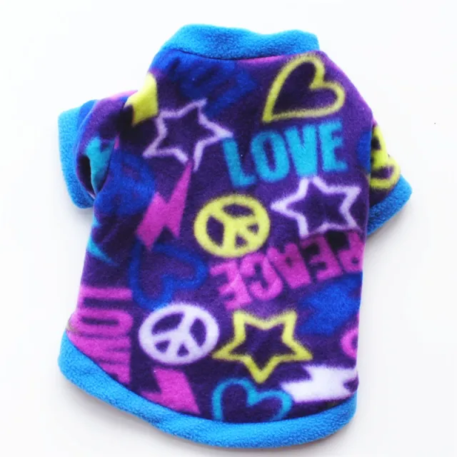 Pet puppy fall/winter polar fleece warm sweater Blue - Shop at LoveMi
