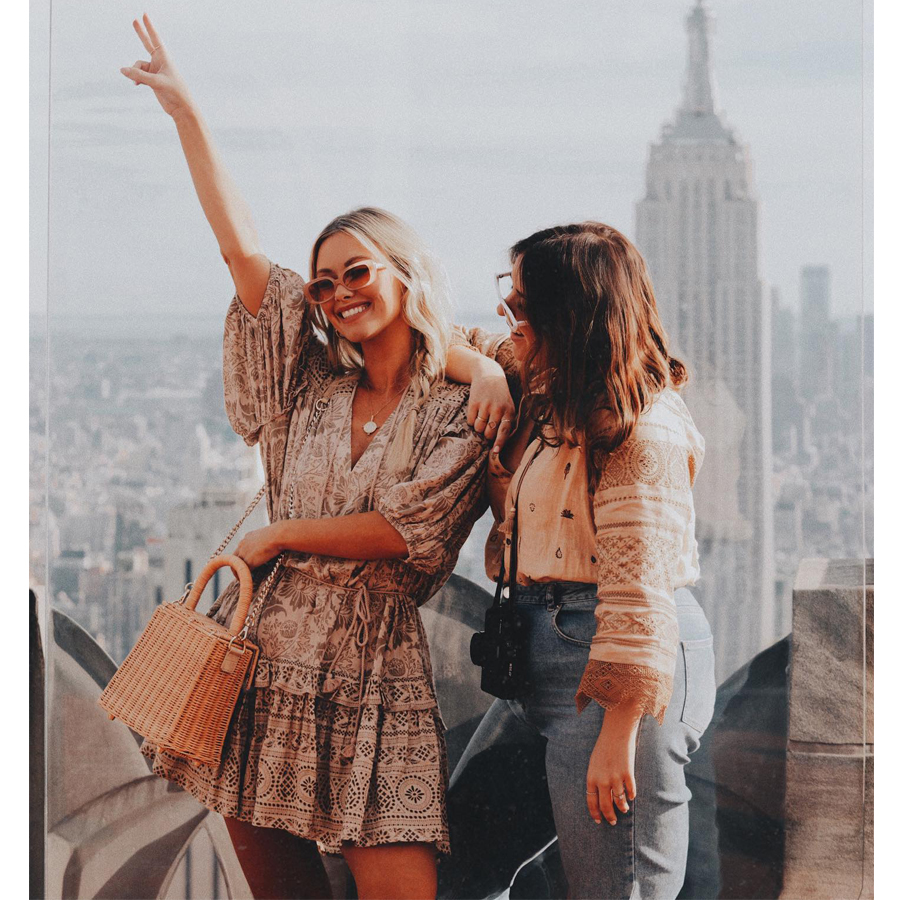 Printed waist lace dress