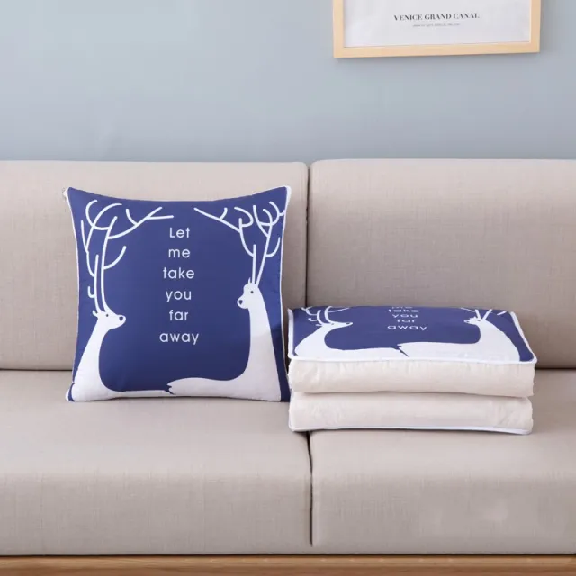 Multifunctional cotton and linen pillow 40X40CM Double Deer - Shop at LoveMi