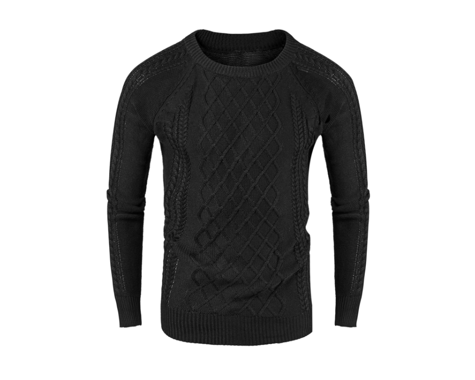 Men's new round neck pullover new long men's casual sweater