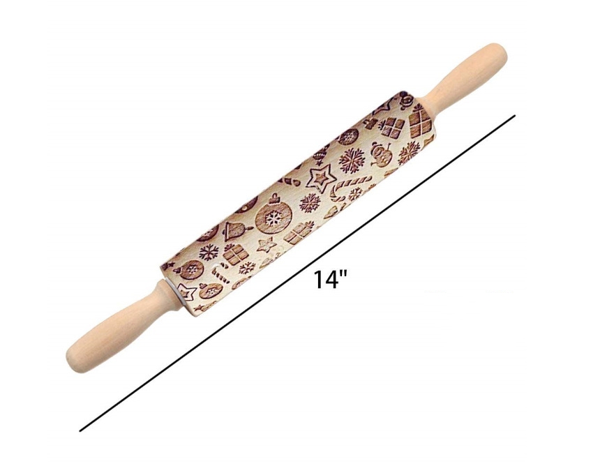 Rolling Pin Christmas Embossing 4Style 43Cm - Shop at LoveMi