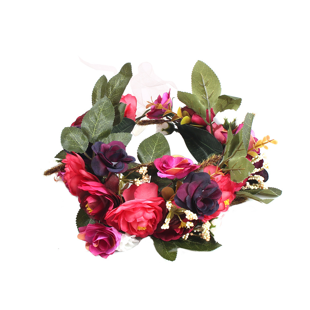 Silk yarn simulation flower headband Red - Shop at LoveMi