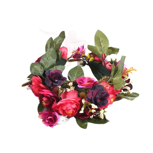 Silk yarn simulation flower headband Red - Shop at LoveMi