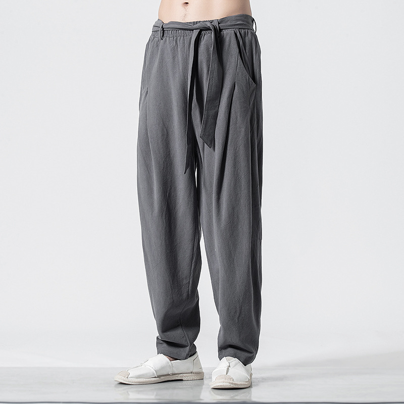 Plain Straight-leg Harem Pants