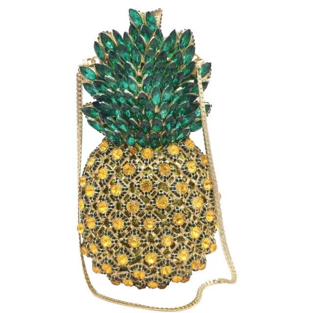 Pineapple Rhinestone Banquet Clutch Yellow - Shop at LoveMi