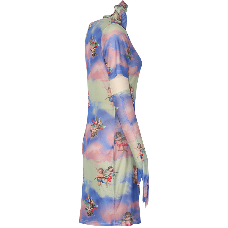 Angel love print dress