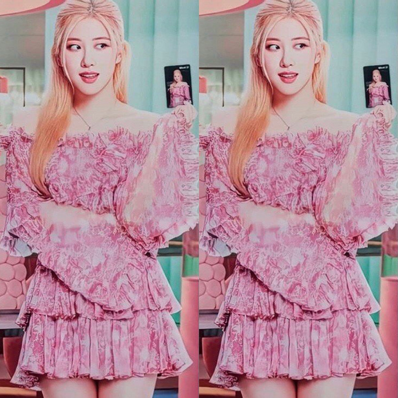 One shoulder dress sexy ruffled floral print short