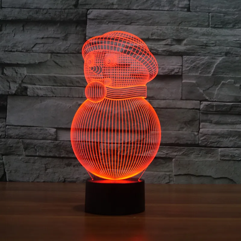 Christmas snowman colorful 3D lights – image 5