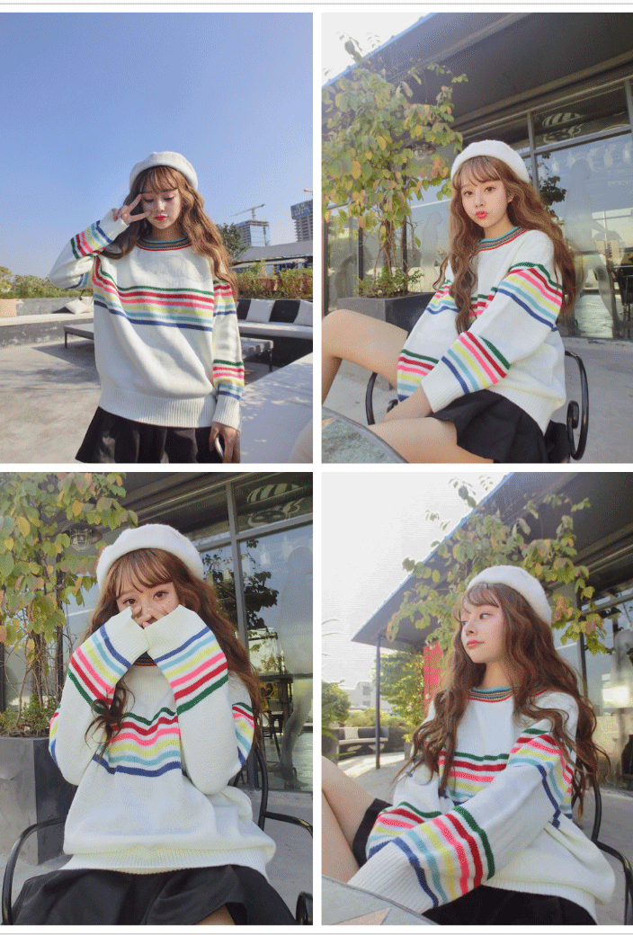 Sweet and lovely loose pullover lazy little  sweater