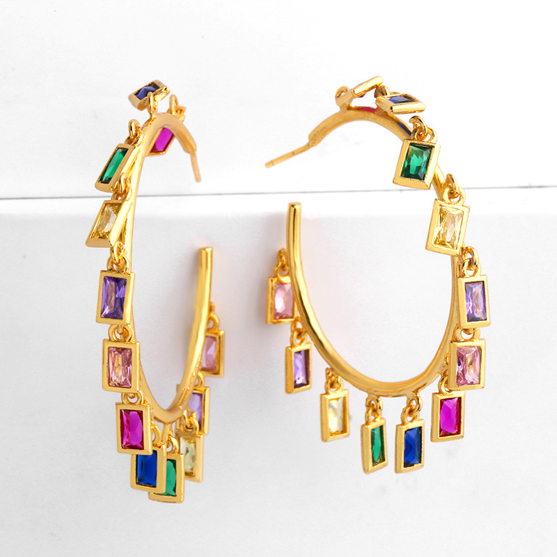 Hand-wound zircon earrings