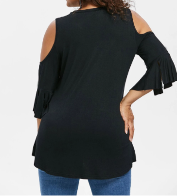 Off-the-shoulder short-sleeved top T-shirt