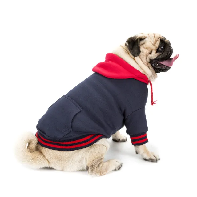 High end pet clothes color matching sweater with pocket Dark Blue - Shop at LoveMi