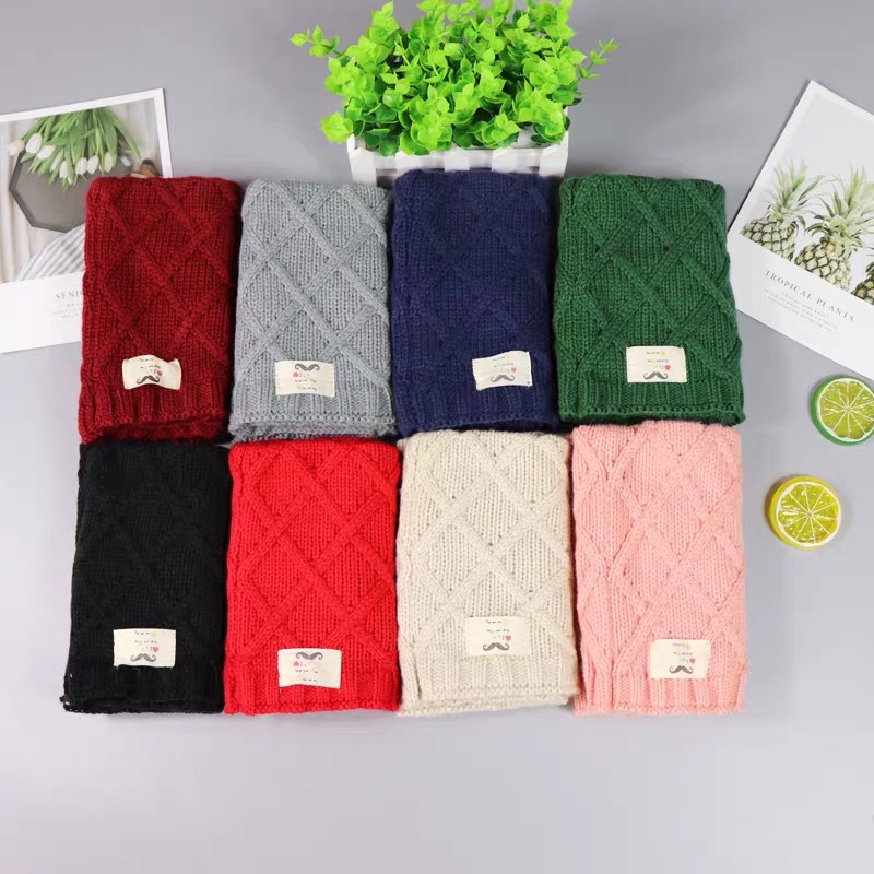 Boys and girls' knitted wool thickened collar
