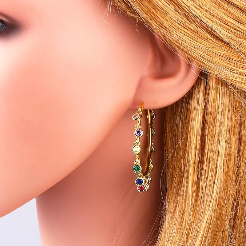 Hand-wound zircon earrings