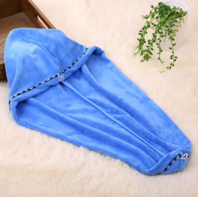 Water Absorption Dry Hair Bath Thick Towel Blue - Shop at LoveMi