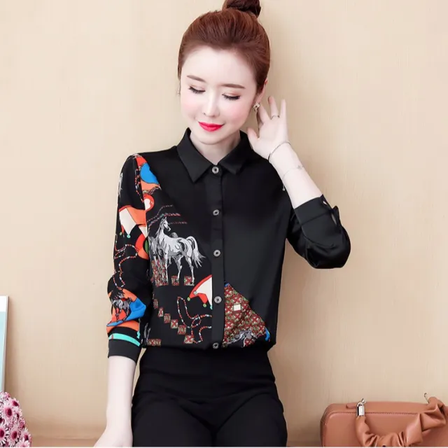 Fashionable web celebrity top Flower Color S - Shop at LoveMi