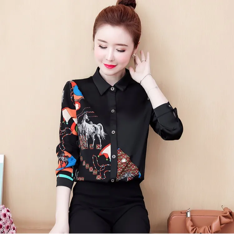 Fashionable web celebrity top - Flower Color-S