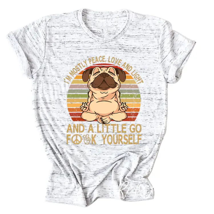 Puppy print T-shirt with short sleeves