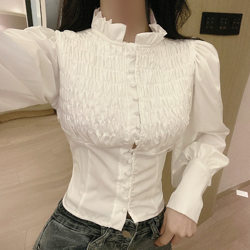 Women's bubble long sleeve shirt