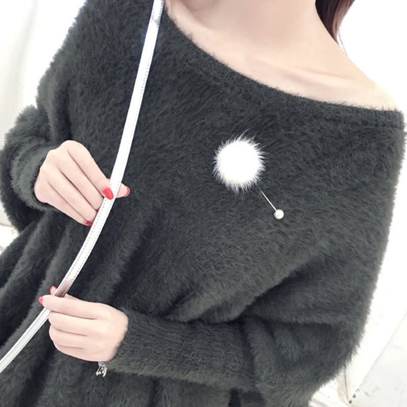 Mink hair brooch