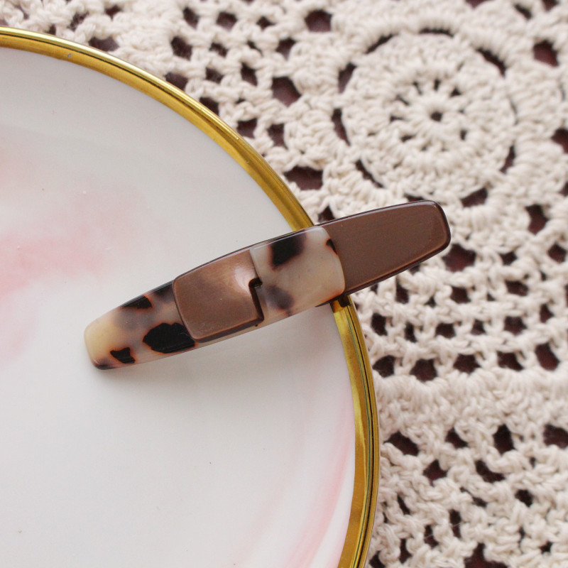 Korean chic style acetic acid leopard hairpin Brown - Shop at LoveMi