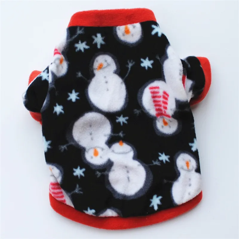 Pet puppy fall/winter polar fleece warm sweater - Blue Snowman