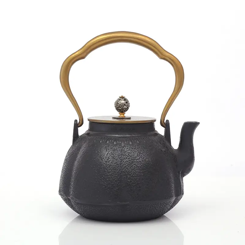 Pumpkin burned tea in an old iron pot