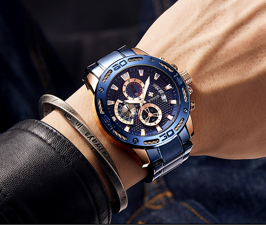 Men's steel band quartz watch