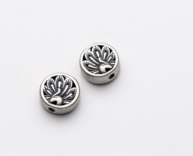 S925 Yintai Silver peacock Screen Beads DIY Handmade String Beads Accessories