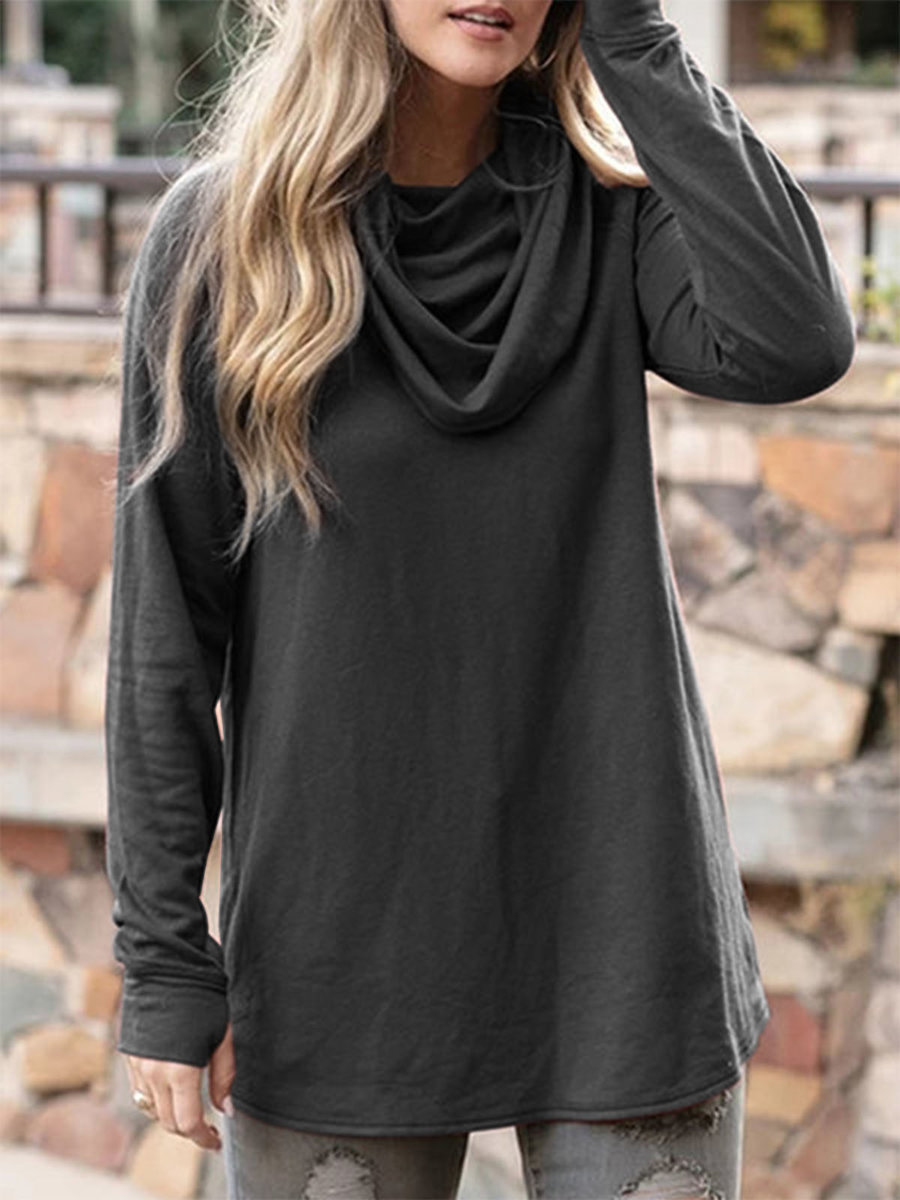 Solid color long sleeve T-shirt