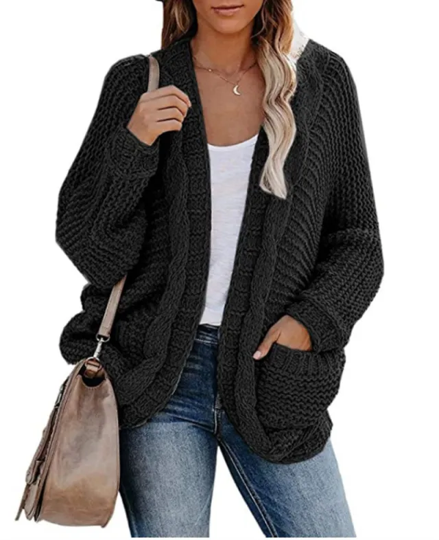 Twist cardigan sweater Black - Shop at LoveMi