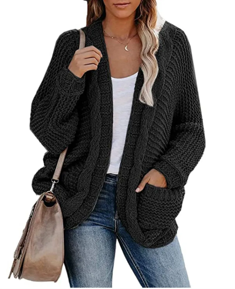 Twist cardigan sweater - Black