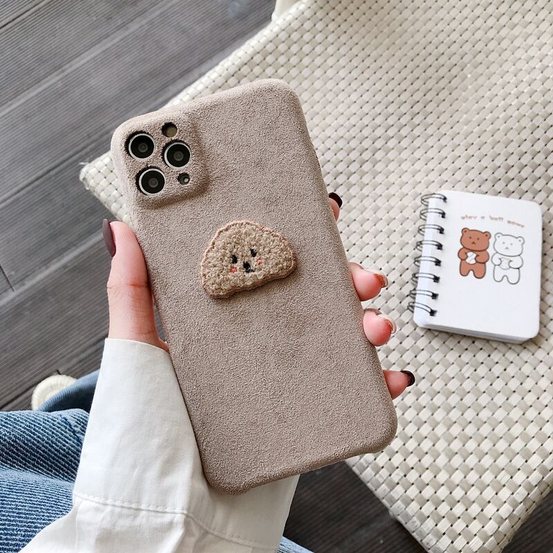 Embroidered Teddy Head Plush Phone Case - Image 6