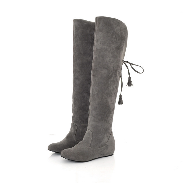 Over the knee boots plus size warm snow boots Grey - Shop at LoveMi