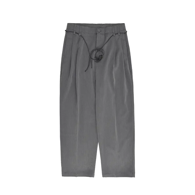 Wide leg personalized drawstring slacks