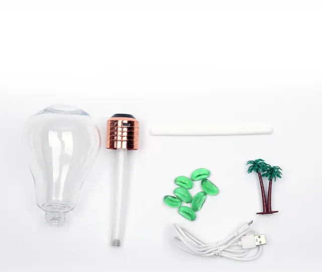 USB Humidificateur A Ultrasons Home Office Mini Aroma Diffuseur LED Nuit Lumiere aromatherapatherapie Mist Maker Creative Bouteille ampoule - Shop at LoveMi