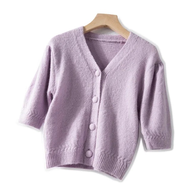 Romantic V-neck puff sleeve short sleeve