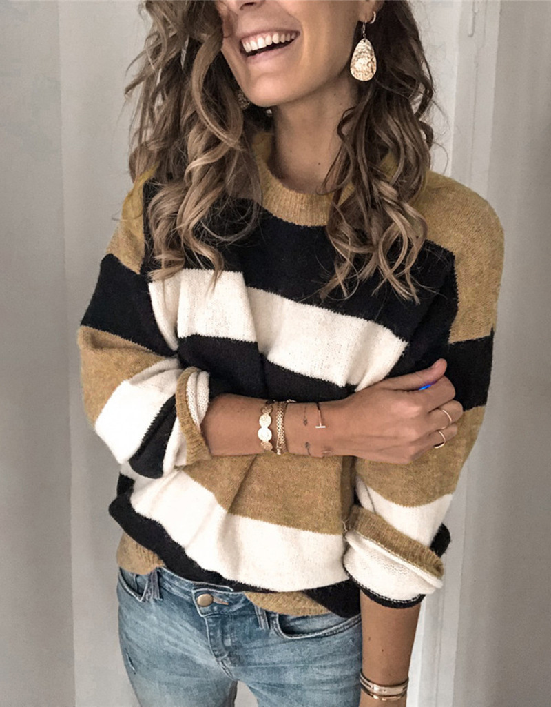 Contrast striped sweater
