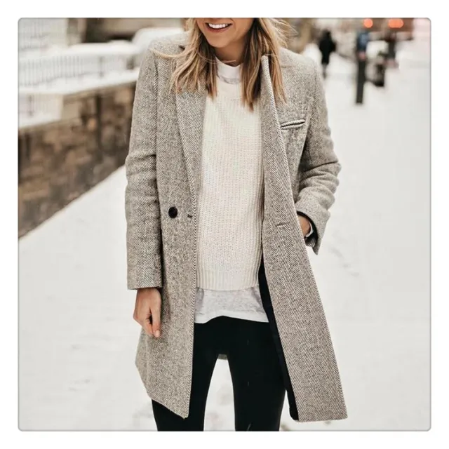 A slim blazer with lapel Grey - Shop at LoveMi