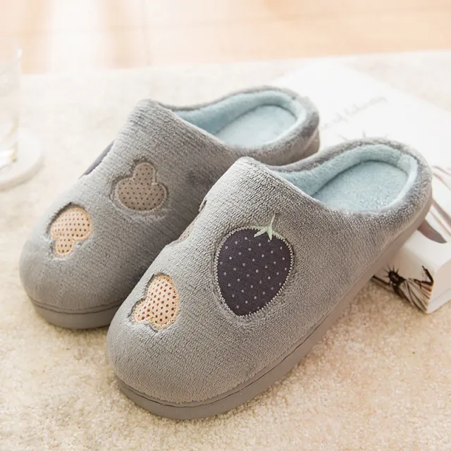 Non slip home thick soled cotton slippers Grey - Shop at LoveMi