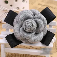 Korean top grade clothing Brooch - Grey - View 1