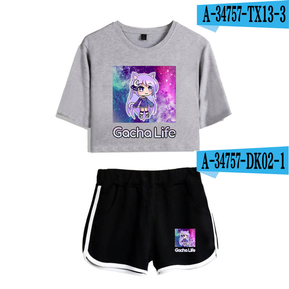Gacha life sexy nude t-shirt shorts women suit