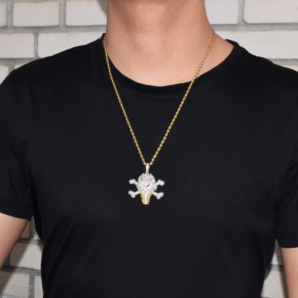 Skull ice cream pendant necklace