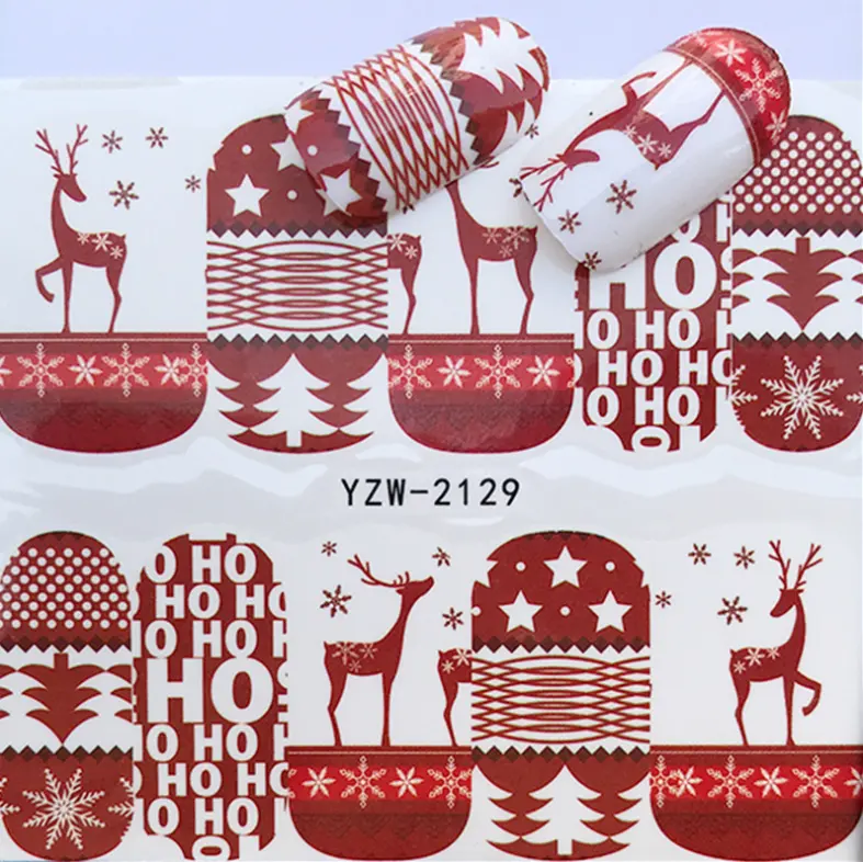 Explosion models Christmas series water transfer nail