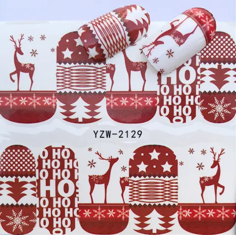 Explosion Models Christmas Series Water Transfer Nail Stickers Full