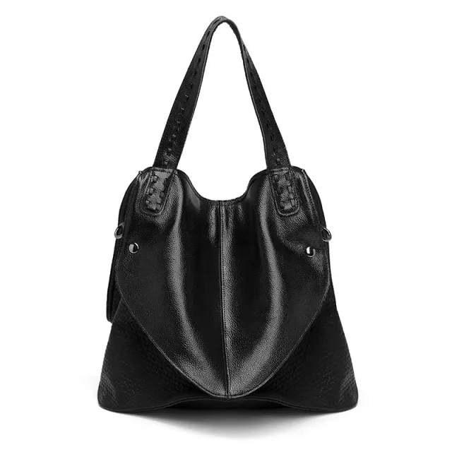 Casual soft leather smiley handbag Black - Shop at LoveMi